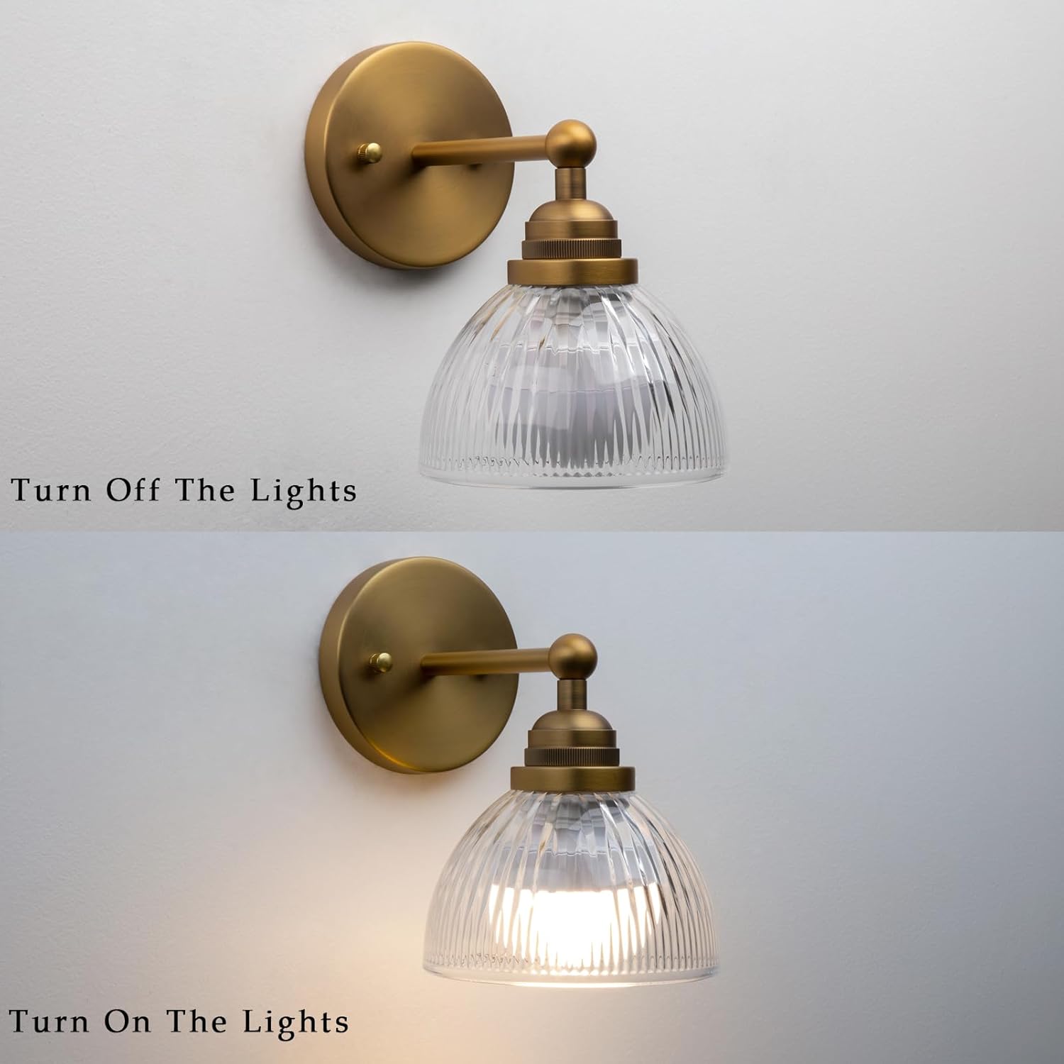 Phansthy Industrial Rechargeable Battery Operated Wall Sconce with Remote Control, Clear Striped Glass Shade Wall Lamp, Vintage Dimmable Indoor Wall Light for Bedroom Living Room Restaurant (Antique)
