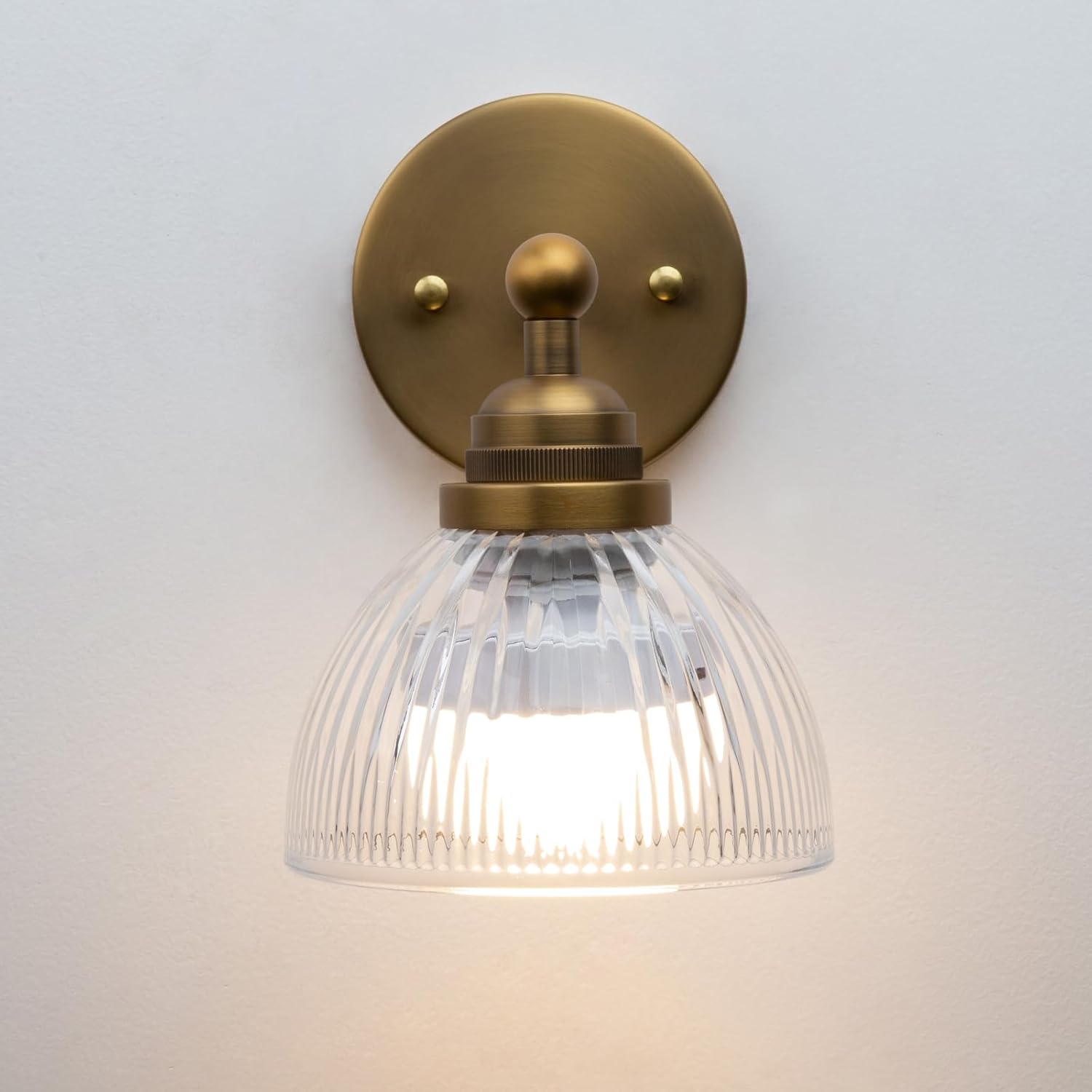Phansthy Industrial Rechargeable Battery Operated Wall Sconce with Remote Control, Clear Striped Glass Shade Wall Lamp, Vintage Dimmable Indoor Wall Light for Bedroom Living Room Restaurant (Antique)