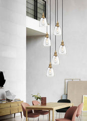 Phansthy Vintage Pendant Light Industrial Hanging Bell Glass Shade Ceiling Lamp Pendant Fixture (Black)